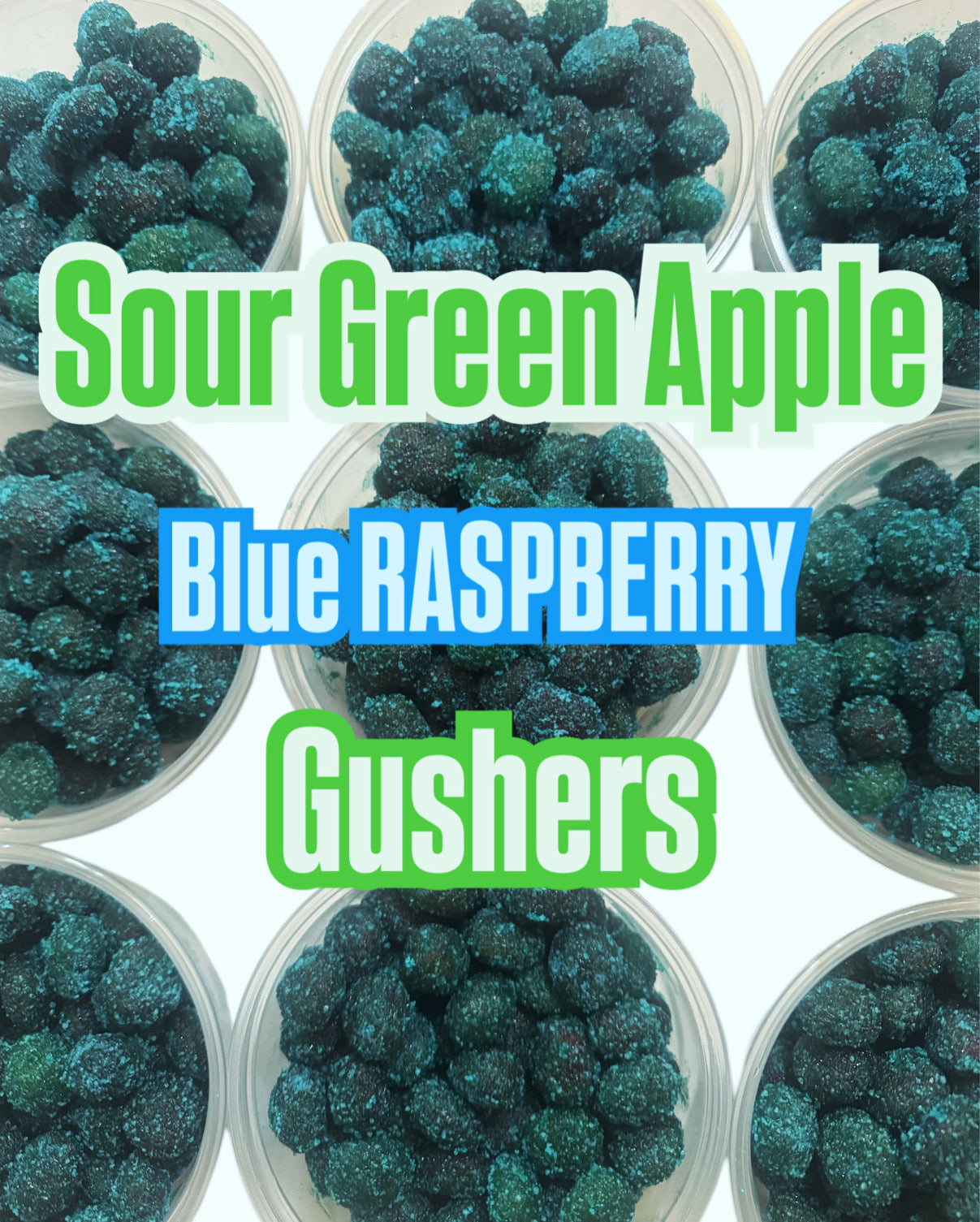 Sour Green Apple Blue Raspberry Gushers 8oz