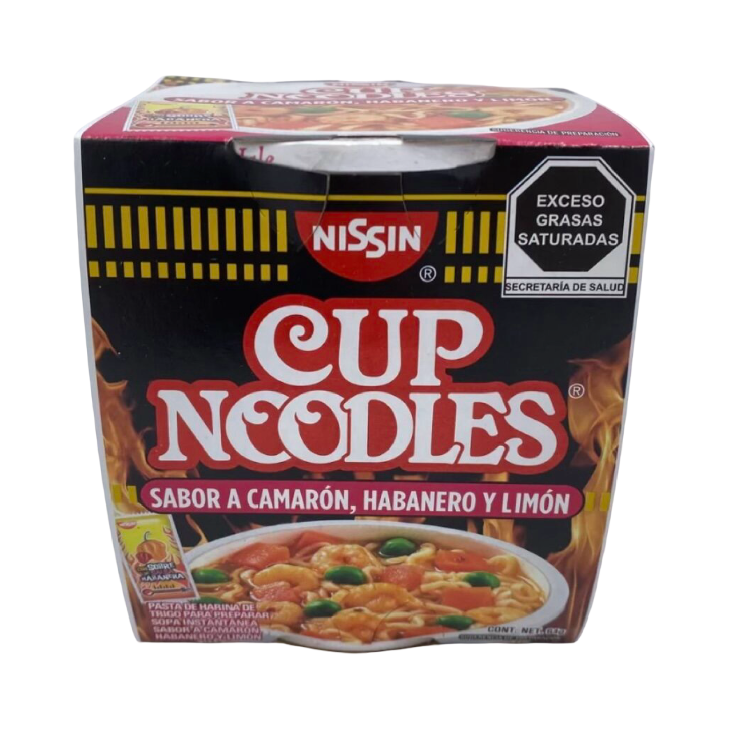 Nissin Cup Noodles Camarón, Habanero y Limón