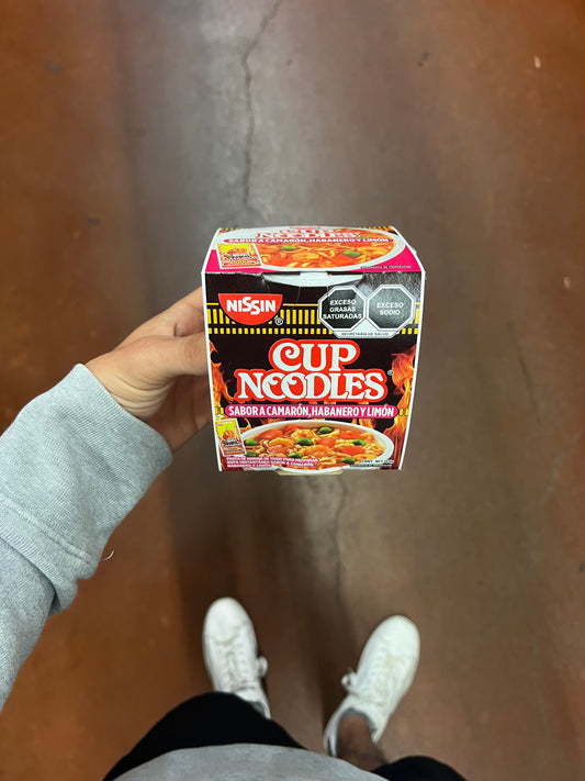 Nissin Cup Noodles Sabor Camarón, Habanero y Limon