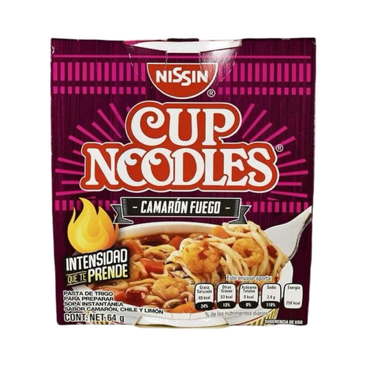 Nissin Cup Noodles Camarón y Fuego